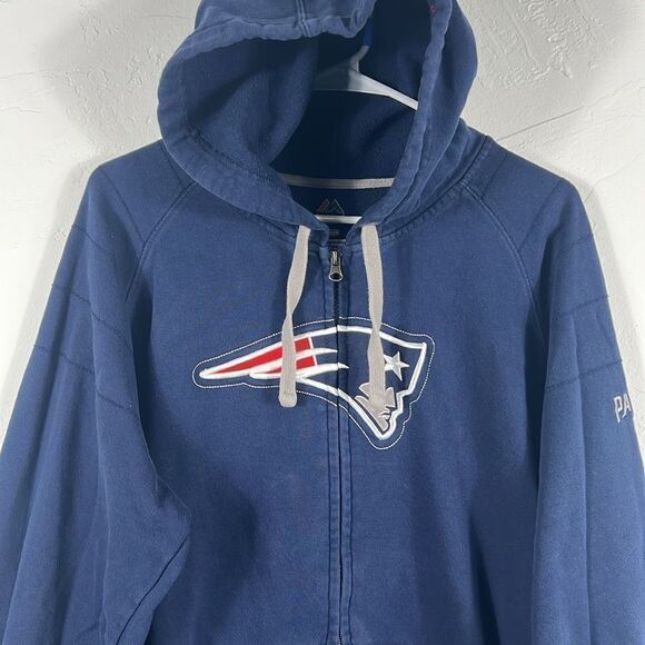 🔥🏈 NEW ENGLAND PATRIOTS NFL Full Zip Hoodie Sweatshirt Size Large - PERFECT - Picture 2 of 9